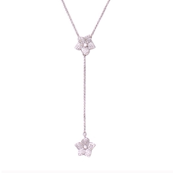 kate spade Jewelry - KATE SPADE • Blooming Crystal Flower Lariat Necklace